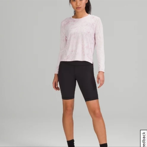 NWT Lululemon Train To Be Long Sleeve top pink/white tie dye RSPT size 6 - Picture 3 of 10